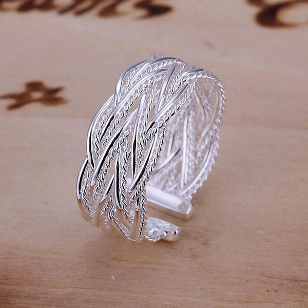 New Women Fashion Jewelry 925 Sterling Silver Plated Open Ring Thumb Finger